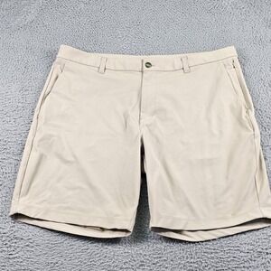 Lululemon Shorts Mens 38 Khaki Chino Performance Stretch Zip Pocket LM7B965